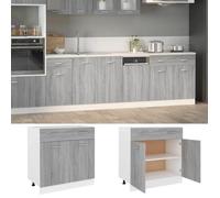 vidaXL Armoire de Plancher à Tiroir Armoire de Cuisine Tablette de Rangement Organisateur Meuble de Cuisine Intérieur Sonoma 815580