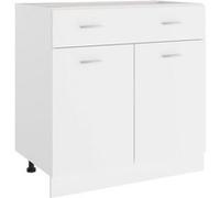 vidaXL Armoire de plancher à tiroir Blanc 80x46x81,5 cm Aggloméré Blanc G