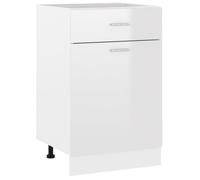 vidaXL Armoire de plancher à tiroir Blanc brillant Bois d'ingénierie 801225