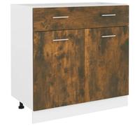 Vidaxl Armoire De Plancher À Tiroir ""Lyon"" Chêne Fumé 80x46x81,5 Cm Multicolore