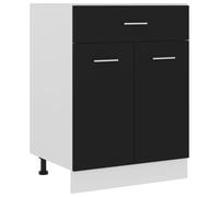 vidaXL Armoire de plancher à tiroir Noir 60x46x81,5 cm Aggloméré