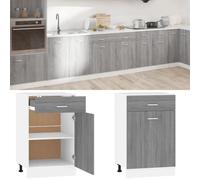 vidaXL Armoire de Plancher à Tiroir Armoire de Cuisine Armoire de Rangement Meuble de Rangement Intérieur Sonoma Gris 815574