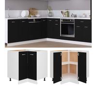 vidaXL Armoire plancher d'angle Noir 75,5x75,5x80,5 cm Aggloméré