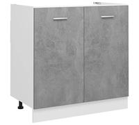 vidaXL Armoire de Plancher d'évier Gris béton 80x46x81,5 cm Aggloméré