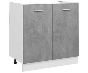 vidaXL Armoire de Plancher d'évier Gris béton 80x46x81,5 cm Aggloméré