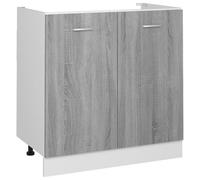 Vidaxl Armoire De Plancher D'évier Sonoma Gris 80x46x81,5 Cm Bois Multicolore