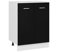 Vidaxl Armoire De Plancher ""Lyon"" Noir Bois D'ingénierie Noir