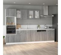 vidaXL Armoire de Plancher Armoire de Cuisine Tablette de Rangement Organisateur Intérieur Sonoma Gris 60x46x81,5 cm Bois 815562