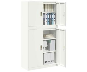 vidaXL Armoire de Rangement 2 pc Blanc 90 x 40 x 175 cm Acier