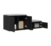 vidaXL Armoire de Rangement 2 pc Chêne Noir 108 x 41 x 40 cm | Y’a beaucoup de place pour tous tes trucs de nuit, Un design moderne qui colle bien avec n'importe quel style de chambre,