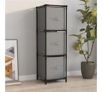 vidaXL Armoire de rangement 3 tiroirs en tissu Gris 34x34x101 cm Acier 337253 Gris G