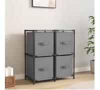 vidaXL Armoire de rangement 337255 - 4 paniers en tissu, structure acier, gris 63x30x71 cm