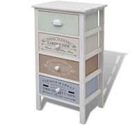 vidaXL Armoire de rangement de style français 4 tiroirs en bois