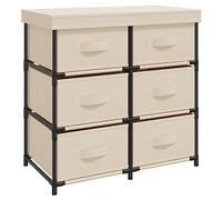 vidaXL Armoire de rangement 6 tiroirs Organisateur 55×29×55 cm Crème Acier