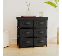 vidaXL Armoire de rangement avec 6 tiroirs 55x29x55 cm Noir Acier 337257