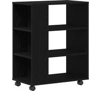 vidaXL Armoire de rangement avec roue Chêne noir 60 x 35 x 75 cm