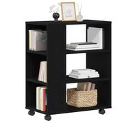 vidaXL Armoire de Rangement avec Roue Chêne Noir 60 x 35 x 75 cm, Rangement Salon, armoires Modernes, étagères minimalistes pour Fournitures de Bureau et Organisation Maison
