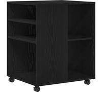 vidaXL Armoire de rangement avec roue Chêne noir 60 x 53 x 72,5 cm