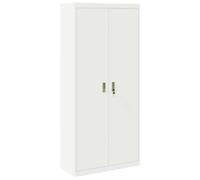 vidaXL Armoire de rangement avec stockage 2 pcs Blanc 90 x 40 x 200 cm, Cabinet Rectangulaire Moderne avec Verrou, Grand Espace de Rangement et Design Durable, Organisateur de Bureau et Industriel Élé