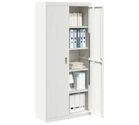 vidaXL Armoire de rangement avec stockage 2 pcs Blanc 90 x 40 x 200 cm, Cabinet Rectangulaire Moderne avec Verrou, Grand Espace de Rangement et Design Durable, Organisateur de Bureau et Industriel Élé