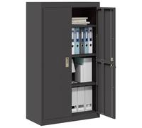 vidaXL Armoire de rangement avec stockage 2 pcs Noir 80 x 40 x 140 cm, Cabinet Rectangulaire Moderne avec Verrou, Grand Espace de Rangement et Design Durable, Organisateur de Bureau et Industriel Élég