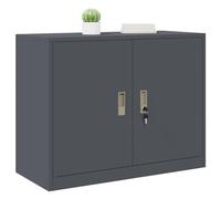 vidaXL Armoire de rangement avec stockage Anthracite 90 x 40 x 70 cm, Rangement de bureau contemporain, cabinet rectangulaire en acier moderne, unité verrouillable sécurisée, solution intérieure compa