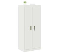 vidaXL Armoire de Rangement avec Stockage Blanc 60 x 40 x 140 cm, Rangement de Bureau Contemporain, Cabinet rectangulaire en Acier Moderne, unité verrouillable sécurisée, Solution intérieure compacte