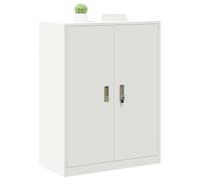 vidaXL Armoire de Rangement avec Stockage Blanc 80 x 40 x 105 cm, Rangement de Bureau Contemporain, Cabinet rectangulaire en Acier Moderne, unité verrouillable sécurisée, Solution intérieure compacte