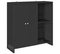 Vidaxl Armoire De Rangement Noir 100x36x102 Cm Rotin Noir