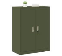 vidaXL Armoire de rangement avec stockage Vert olive 80 x 40 x 105 cm, Rangement de bureau contemporain, cabinet rectangulaire en acier moderne, unité verrouillable sécurisée, solution intérieure comp
