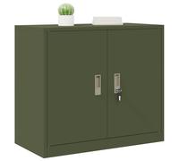 vidaXL Armoire de rangement avec stockage Vert olive 80 x 40 x 70 cm, Rangement de bureau contemporain, cabinet rectangulaire en acier moderne, unité verrouillable sécurisée, solution intérieure compa