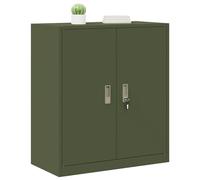 vidaXL Armoire de rangement avec stockage Vert olive 80 x 40 x 90 cm, Rangement de bureau contemporain, cabinet rectangulaire en acier moderne, unité verrouillable sécurisée, solution intérieure compa