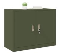 vidaXL Armoire de rangement avec stockage Vert olive 90 x 40 x 70 cm, Rangement de bureau contemporain, cabinet rectangulaire en acier moderne, unité verrouillable sécurisée, solution intérieure compa