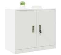 vidaXL Armoire de rangement Blanc 80 x 40 x 70 cm Acier Laminé à Froid, Rangement de bureau contemporain, cabinet rectangulaire en acier moderne, unité verrouillable sécurisée, solution intérieure com