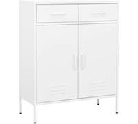 vidaXL Armoire de rangement Blanc 80x35x101,5 cm Acier336161 Blanc G