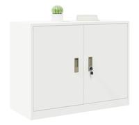 vidaXL Armoire de rangement Blanc 90 x 40 x 70 cm Acier Laminé à Froid, Rangement de bureau contemporain, cabinet rectangulaire en acier moderne, unité verrouillable sécurisée, solution intérieure com
