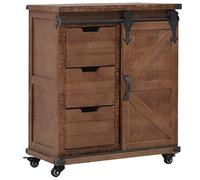 vidaXL Armoire de rangement Bois de sapin massif 64x33,5x75 cm Marron