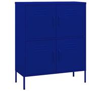 vidaXL Armoire de Rangement Buffet Armoire Latérale Meuble de Rangement Salon Salle de Séjour Intérieur Bleu Marine 80x35x101,5 cm Acier