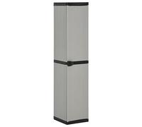 vidaXL Armoire de Rangement de Jardin 3 Étagères Armoire à Outils Meuble de Stockage Fournitures Ménagères Patio Extérieur Gris/Noir 34x40x168cm
