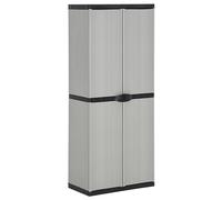 vidaXL Armoire de Rangement de Jardin 3 Étagères Armoire à Outils Meuble de Stockage Fournitures Ménagères Patio Extérieur Gris/Noir 68x40x168cm