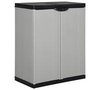 vidaXL Armoire de Rangement de Jardin avec 1 Etagère Organisateur Casier de Rangement Placard Extérieur Patio Gris et Noir 68x40x85 cm