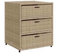 vidaXL Armoire de Rangement de Jardin Beige 55x59x69 cm résine tressée