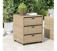 vidaXL Armoire de rangement de jardin beige 55x59x69 cm résine tressée 365558