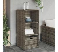 Vidaxl Armoire De Rangement De Jardin Gris 50x55x115 Cm Résine Tressée