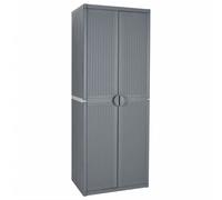 Vidaxl Armoire De Rangement De Jardin Gris 65x45x172 Cm Pp Rotin Gris