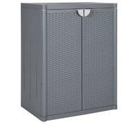 Vidaxl Armoire De Rangement De Jardin Gris 65x45x88 Cm Pp Rotin Gris