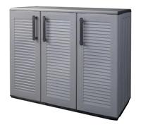 vidaXL Armoire de Rangement de Jardin Gris et Noir 102x37x84 cm PP