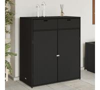 Vidaxl Armoire De Rangement De Jardin Noir 105x55x113cm Résine Tressée