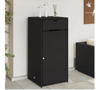 vidaXL Armoire de rangement de jardin noir 55x55x111 cm résine tressée 365559