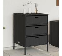 Vidaxl Armoire De Rangement De Jardin Noir 55x59x80 Cm Résine Tressée